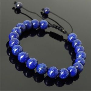 Mens Lapis Lazuli Adjustable Beaded Bracelet For Men & Women